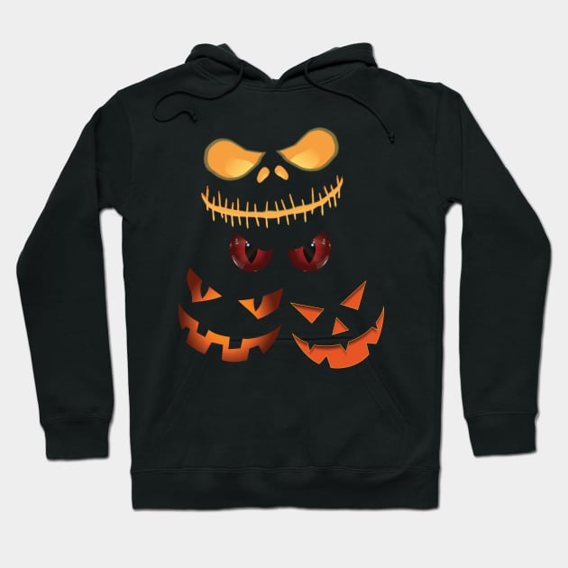 Scary Jack-O-Lantern Halloween Pumpkin Hoodie by SamDesigns